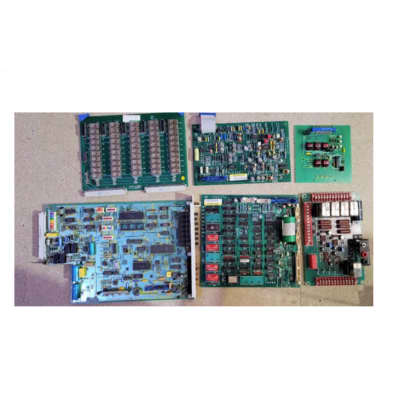 Selection of detailed Printed Circuit boards with colourful components, repeating detail