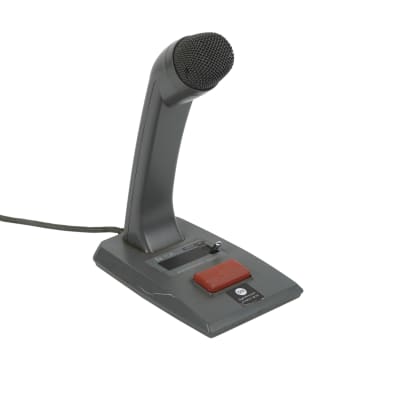 Desk Console Grey Microphone With Orange Press To Talk switch