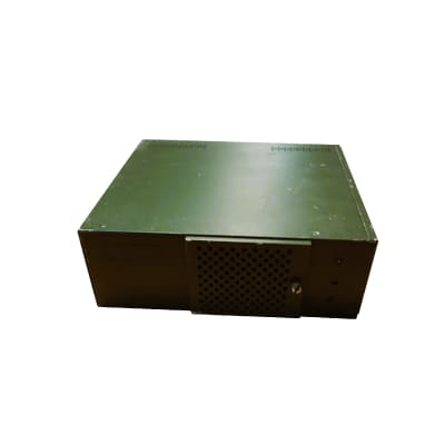 Olive coloured army technical computer boxes