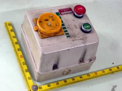 Distressed electrical motor start switch box