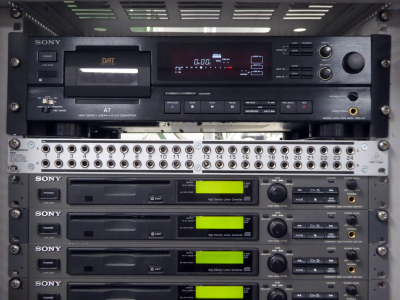 Selection of practical audio panels - CD player, cassette deck, patch panel