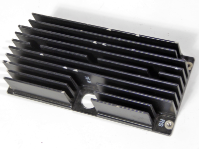 Black finned letter rack heatsink / cooler with drillings