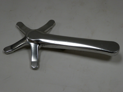 Unfinished forged, polished aluminium bicycle crank