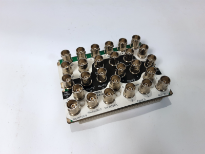 Matrix of circular silver BNC connectors