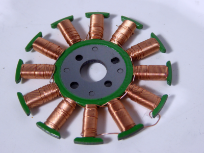 Pancake motor stator with radial copper coils