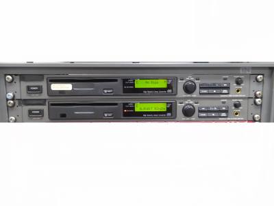 Practical rack mounting CD drives with backlit green displays