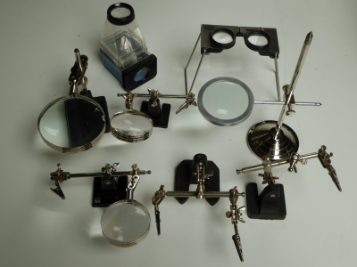 Assorted mini bench magnifiers & soldering aids