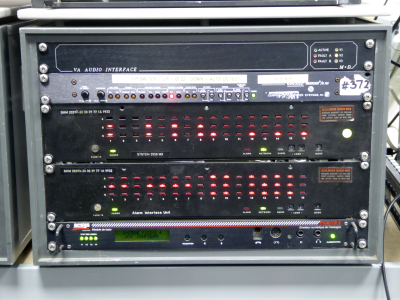 Desktop cabinet with audio panels & multiple red LEDs