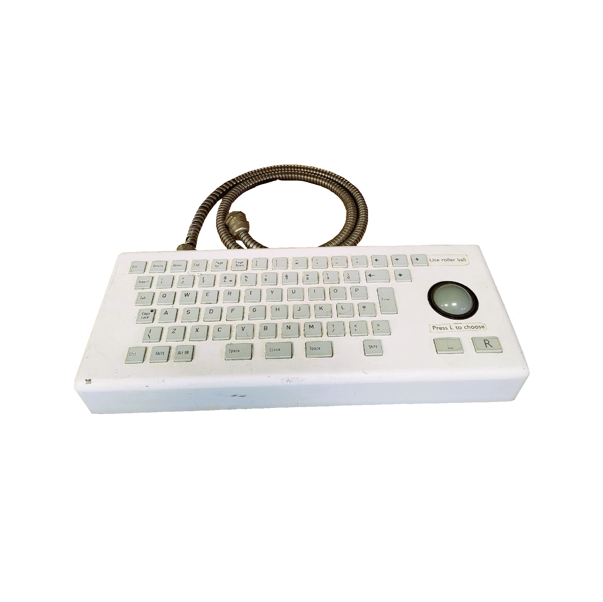 Robust vandal resistant practical keyboards with inbuilt trackball