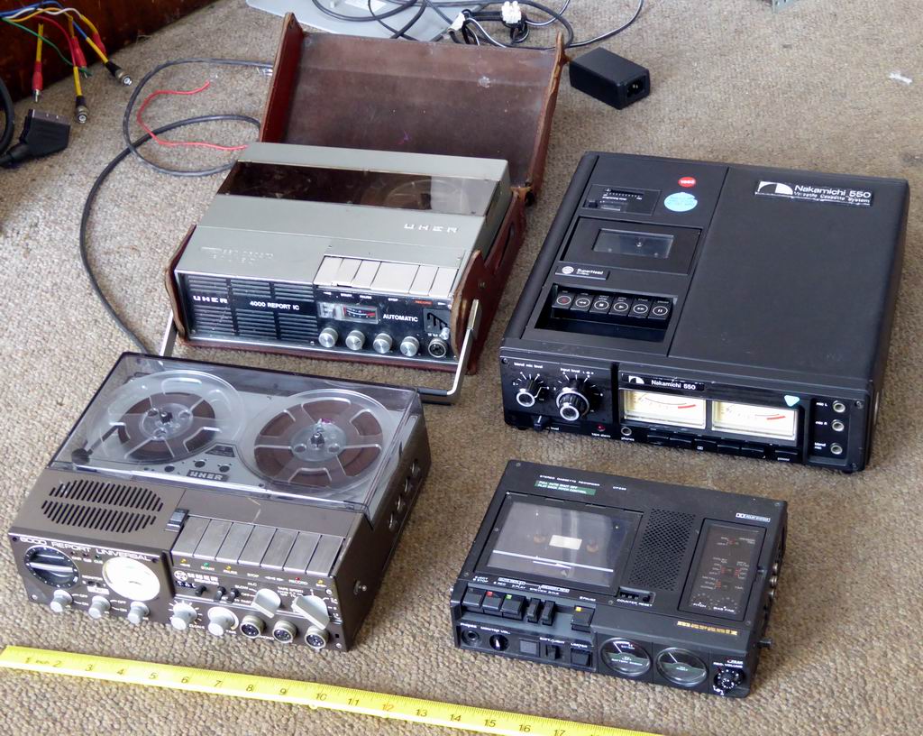 Selection of journalist/reporter style portable tape recorders from the