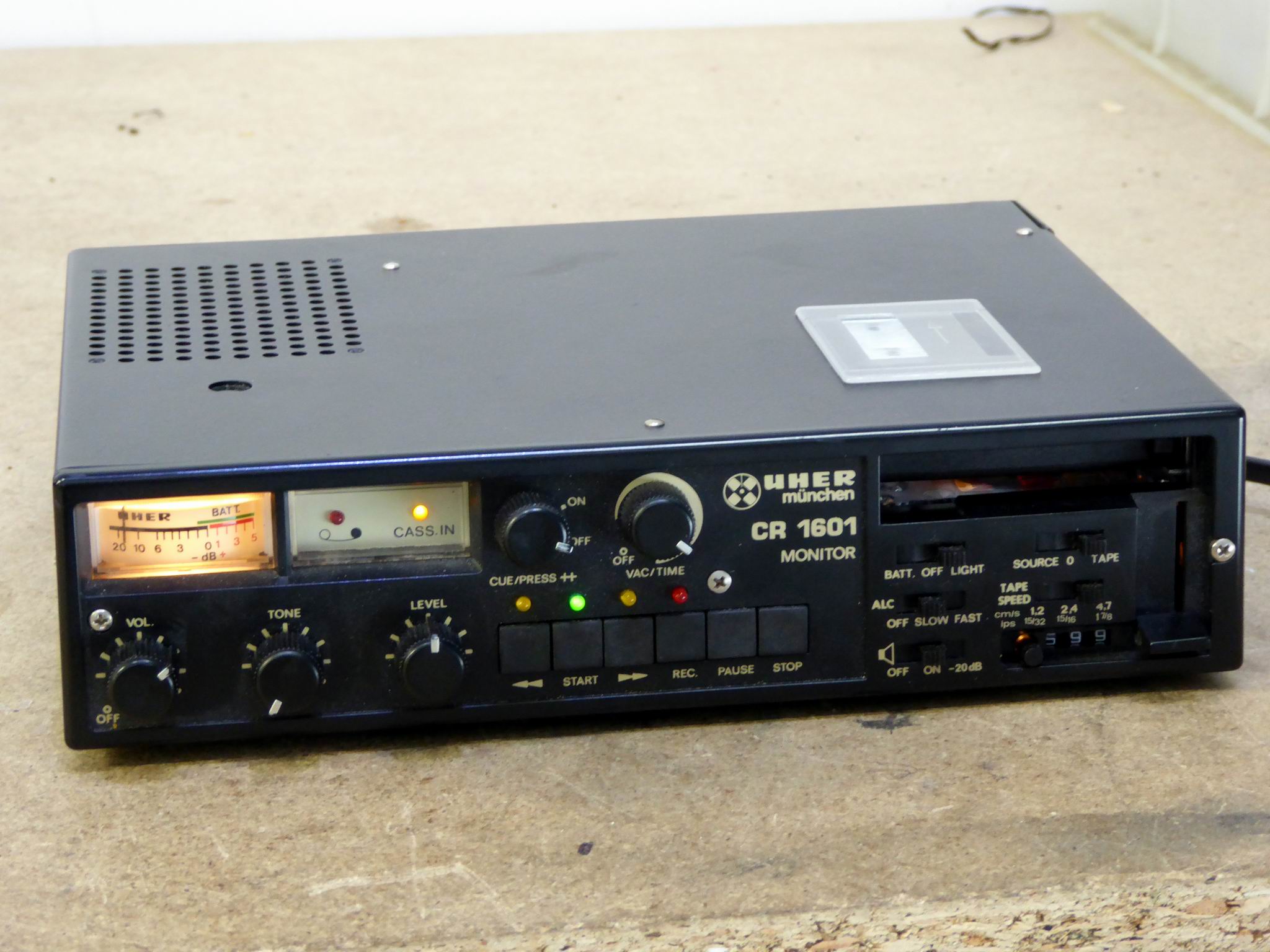 Practical professional portable Uher cassette tape recorder with