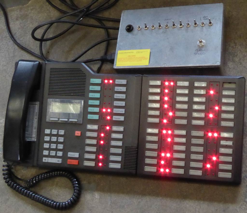 Mad light up flashing overloaded jammed telephone switch board