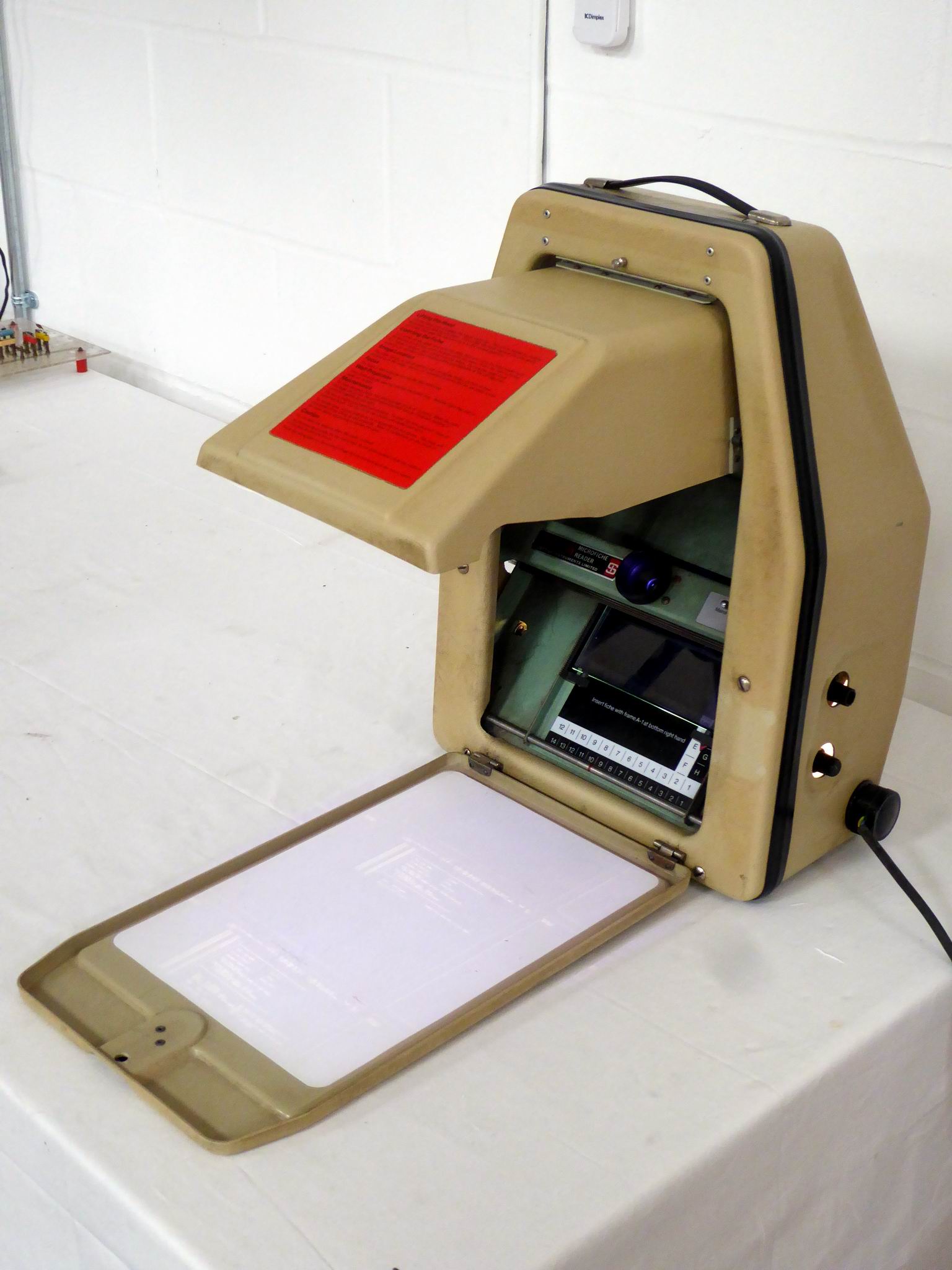 Practical 1950s1960s portable microfiche viewer Electro Props Hire