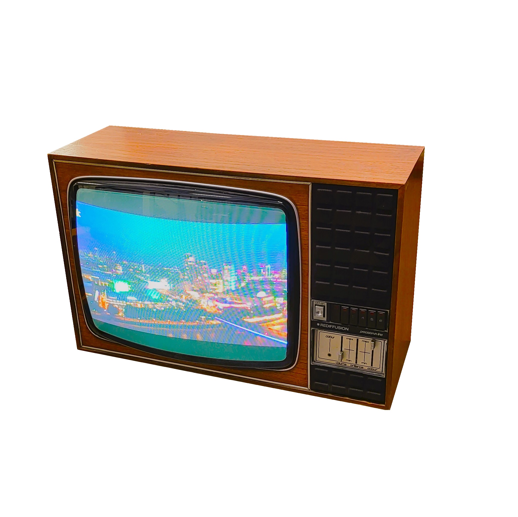 Practical 1970s 22" wooden TV set Electro Props Hire