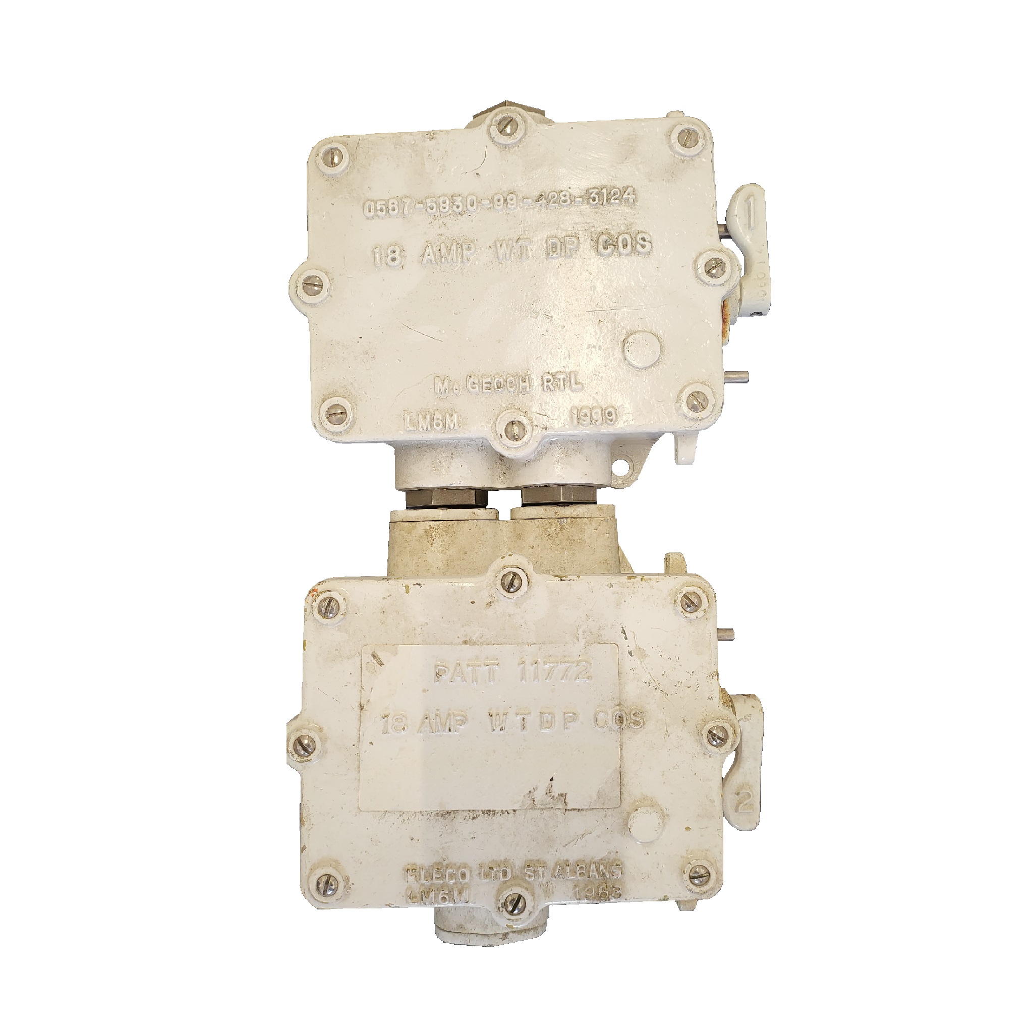 White Industrial 18 AMP Electrical Junction Box Electro Props Hire