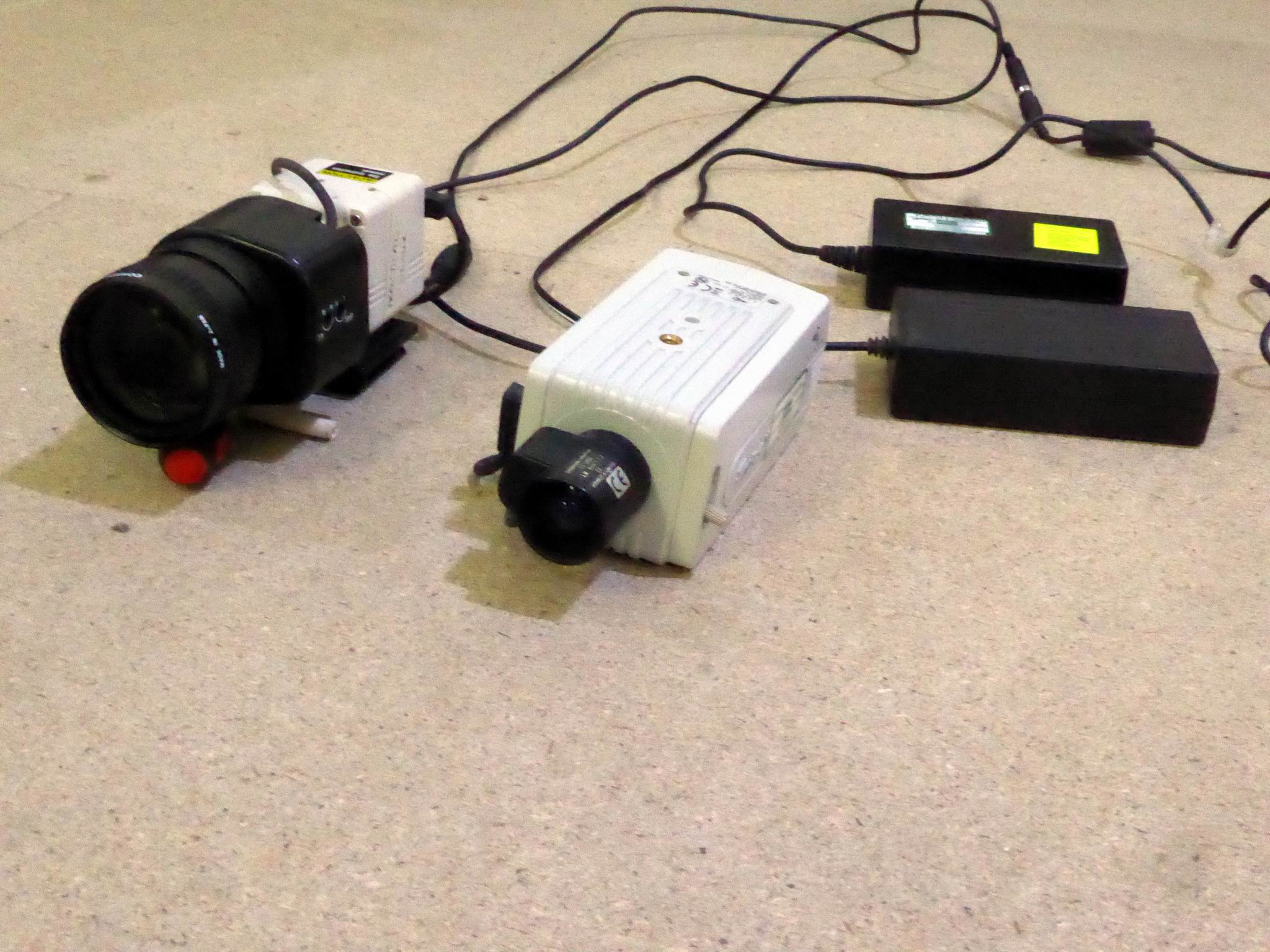 Practical, working interior colour CCTV cameras with external power ...