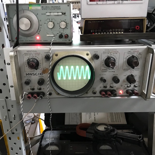 Practical period oscilloscope with large round tube Electro Props Hire