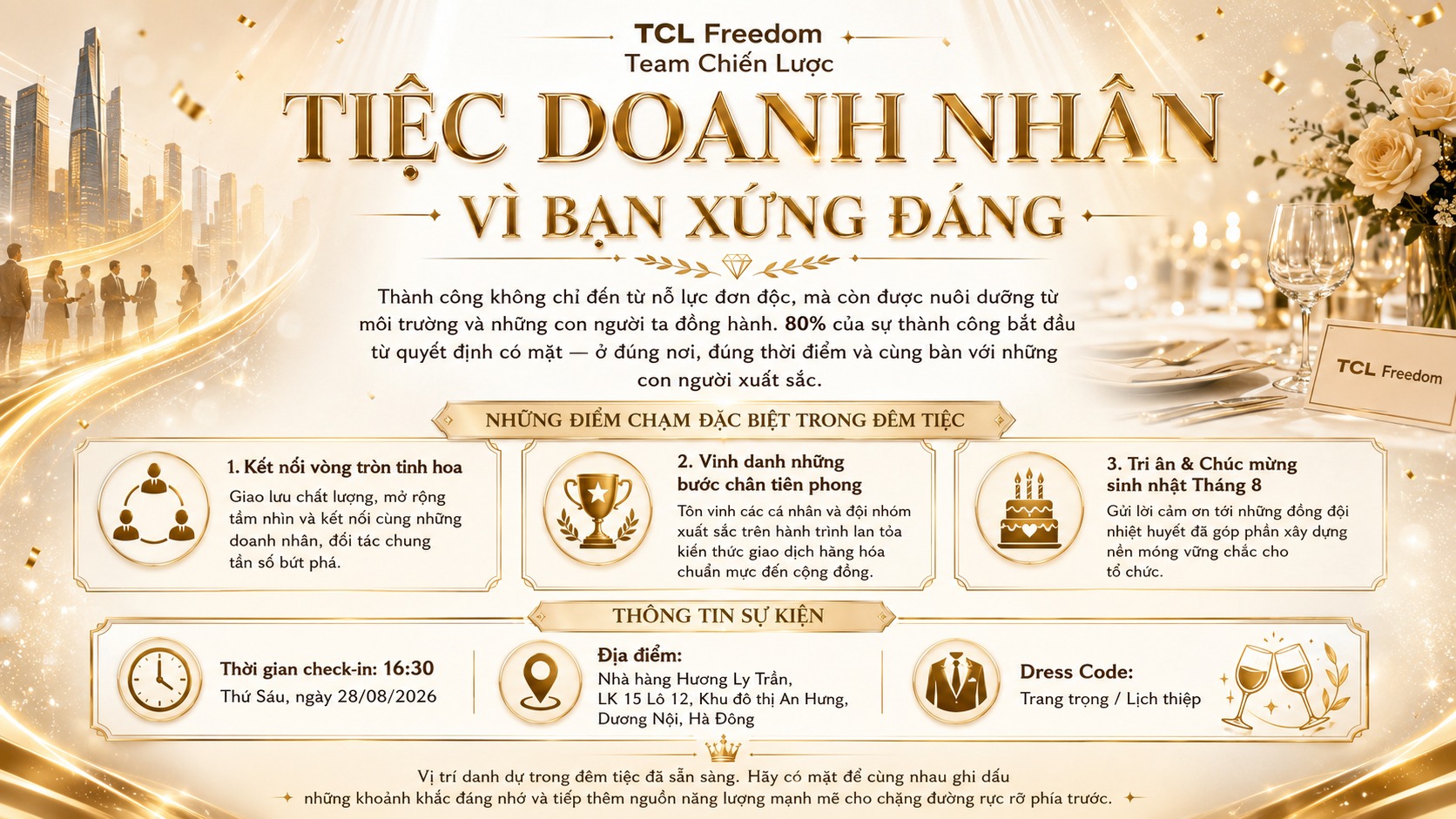 🎊TIỆC DOANH NHÂN : 🎈VÌ BẠN XỨNG ĐÁNG🎈