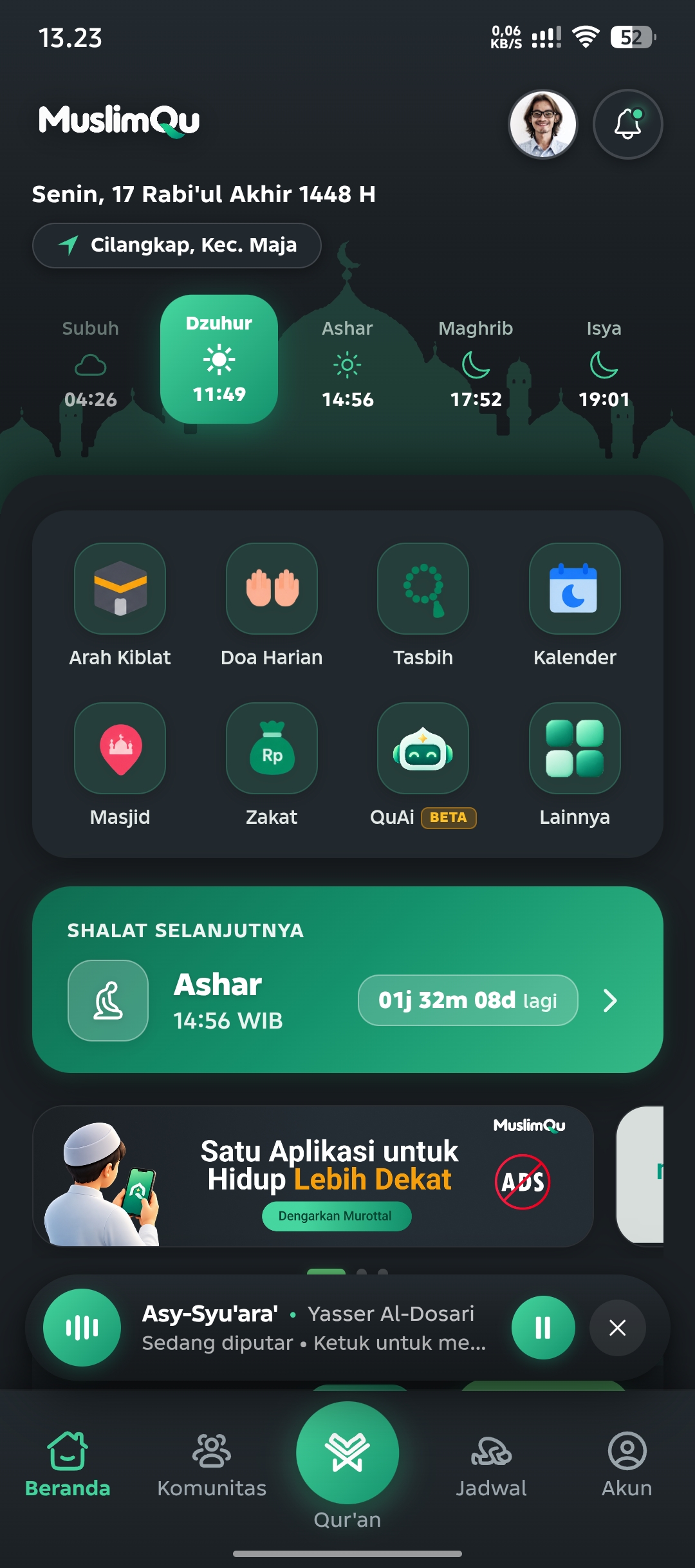 Dashboard Beranda MuslimQu