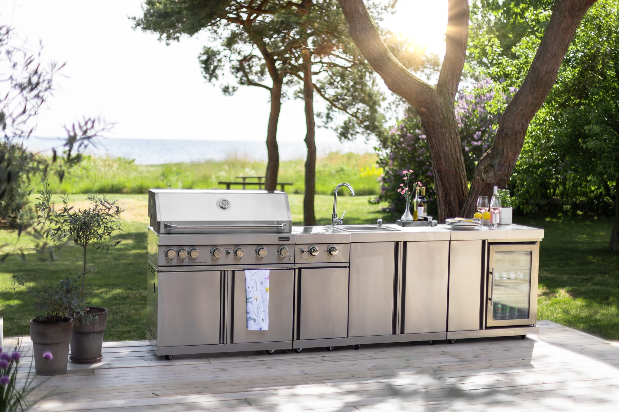 Outdoorküche Mit Kühlschrank Edelstahl Florida Myoutdoorkitchen Stainless Collection Gasgrill Seitenbrenner Spüle