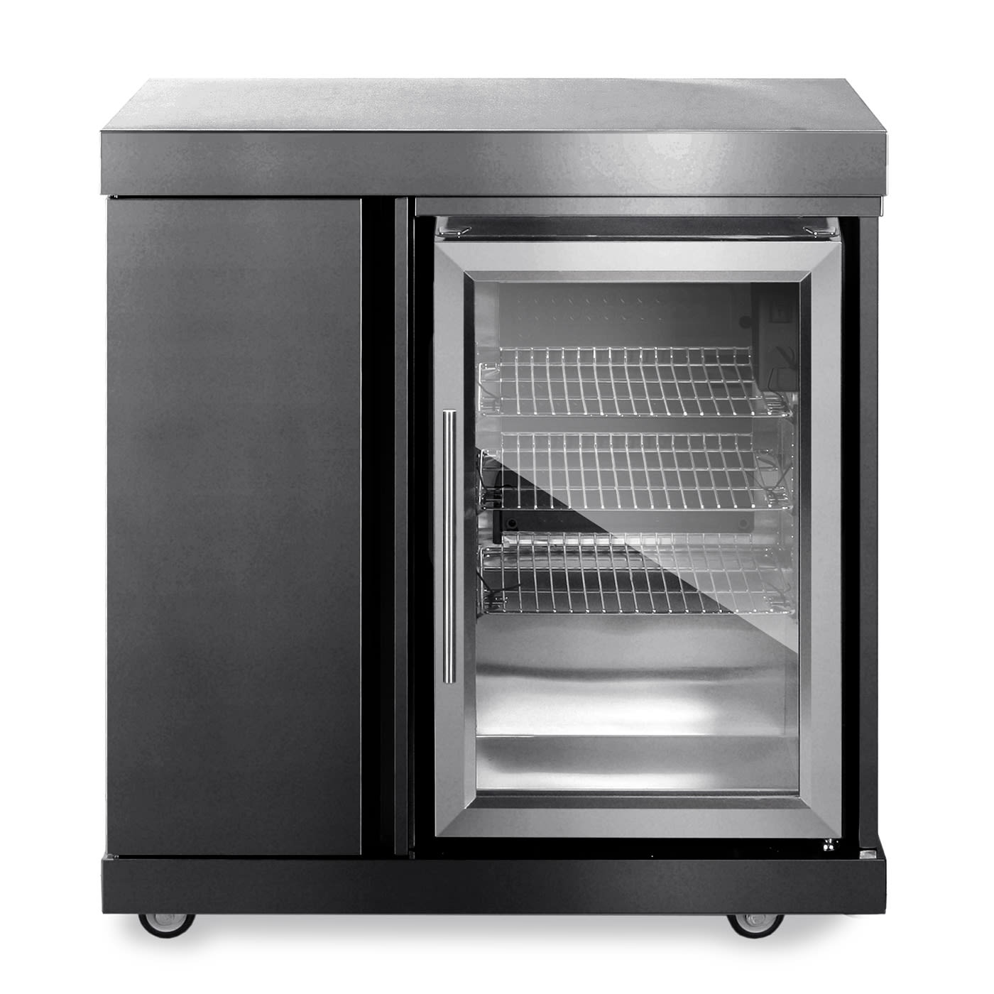 (Outlet) - Black Collection - Modul med kylskåp och förvaringsskåp