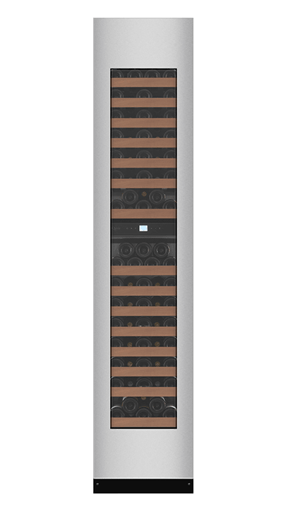 Cantinetta vino da incasso esclusiva 45 cm - Edge 45D Inox, acciaio inossidabile, silenziosa, 2 zone di temperatura, colonna alta