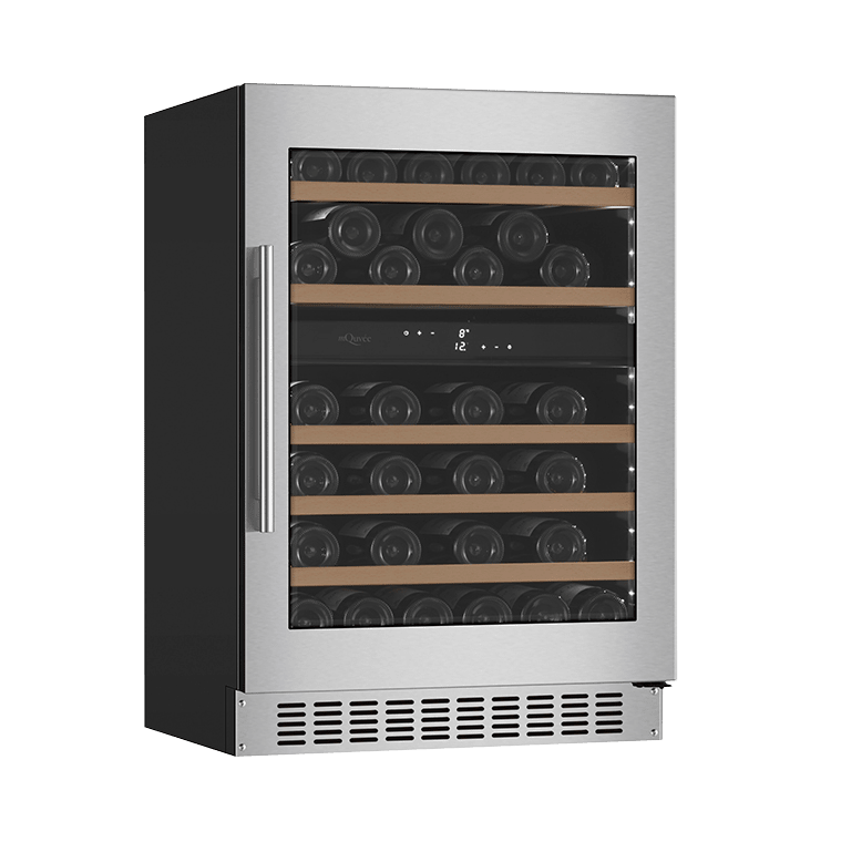 Cantinetta vino da incasso 60 cm - mQuvée WineCave 780 60D Inox, Acciaio inossidabile, 45 bottiglie, altezza porta 780 mm