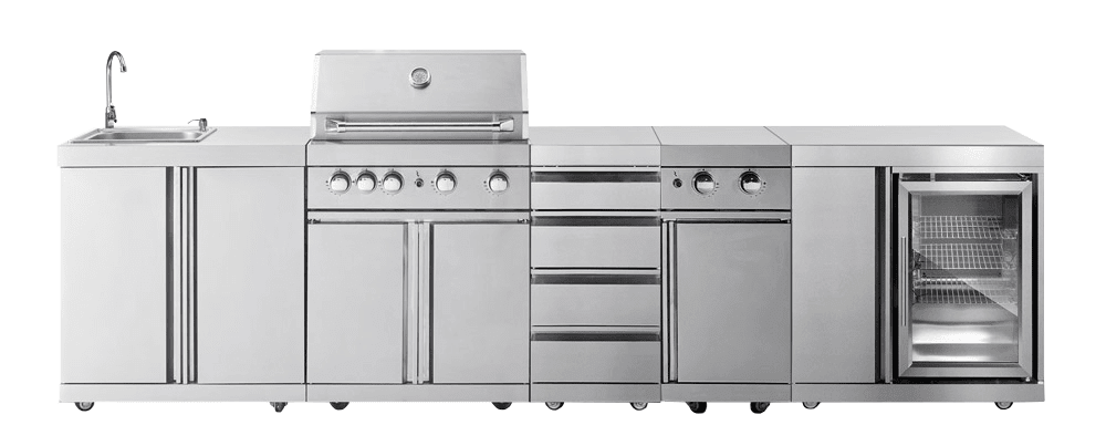 Stainless Collection - Fritstående udekøkken – Michigan (Rustfri)