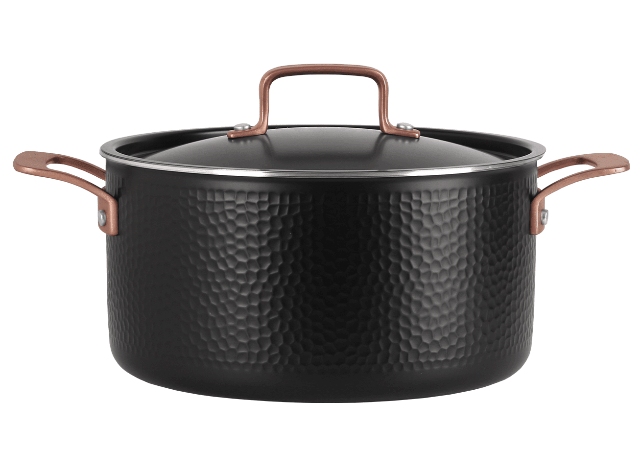 Pepper gryde med låg 24 cm / 5,65 liter - Sort - 100 % rustfrit stål med satinfinish