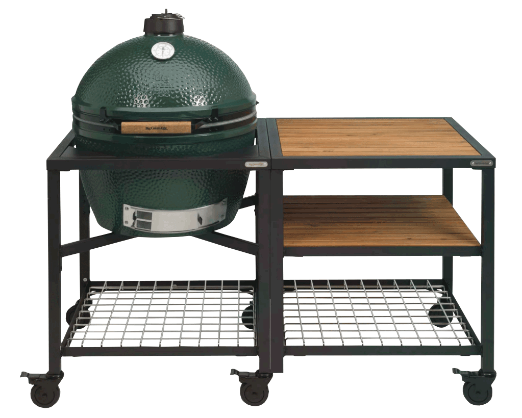 Kamado grill / Keramisk grill med arbejdsbænk og opbevaringshylder - XLarge