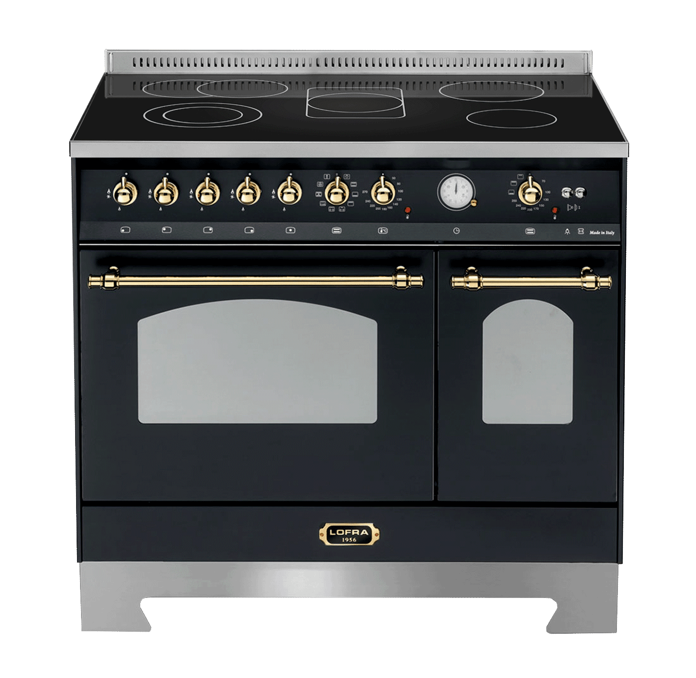 Dolce Vita - Keramisk komfur 90 cm (2 ovne) (Sort/Messing)