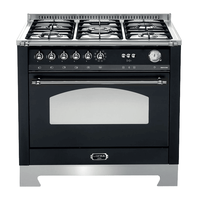 Dolce Vita - Gaskomfur 90 cm (1 gasovn) (Sort/Krom)