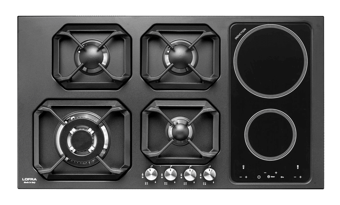 Nettuno - Gas- og induktionskogeplade 90 cm (mat sort)