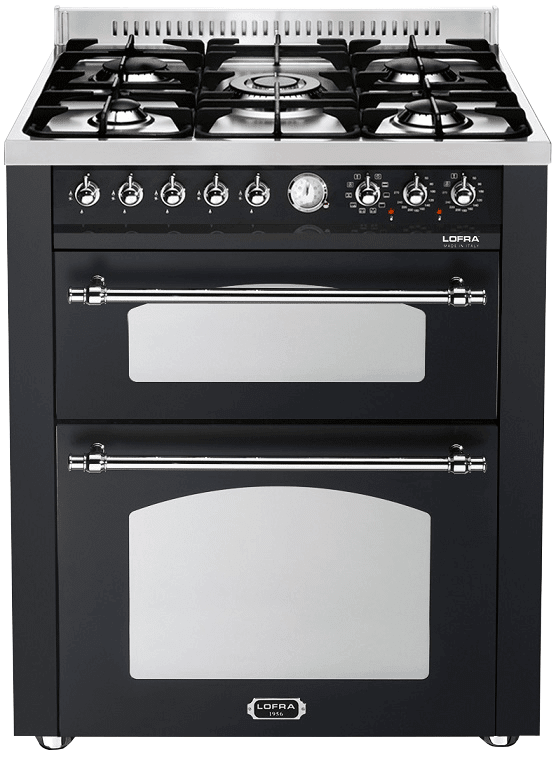 Dolce Vita - Gaskomfur 70 cm (2 ovne) (Sort/Krom)