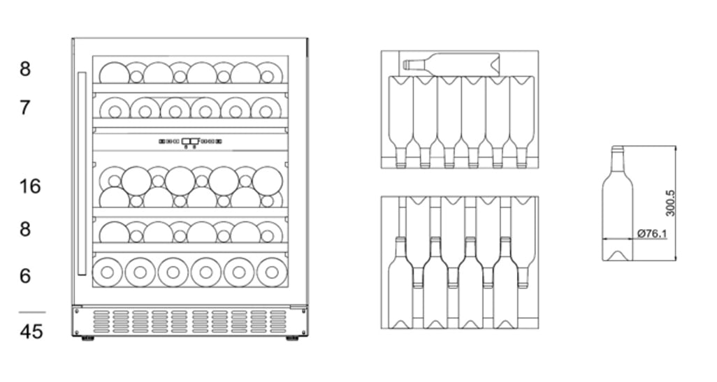 Unterbau-Weinkühlschrank - WineCave Exclusive 60D Push/Pull 