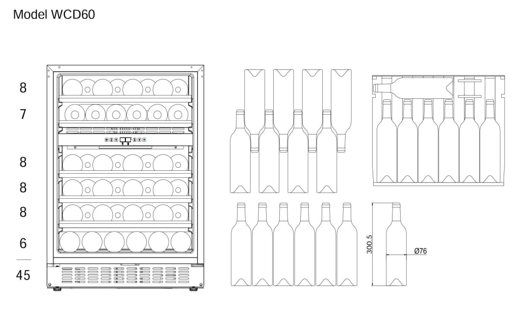 Under-counter wine fridge - WineCave 60D Modern 