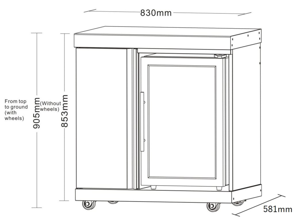 Stainless Collection - Modul mit Kühlschrank & Aufbewahrung