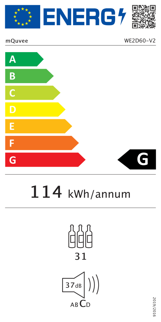 Vinkøleskab til indbygning - WineCave 60D2 Stainless Label-view