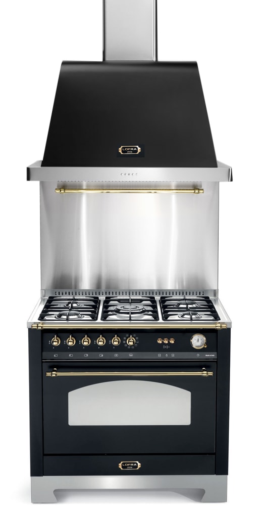 Range cooker - Dolce vita 90 cm (1 gas oven) (Black/Brassed) Gas