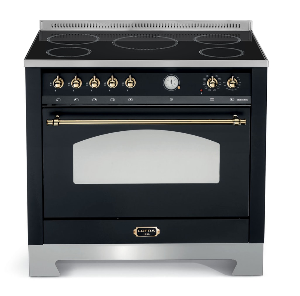 Piano de cuisson - Dolce Vita 90 cm (1 four) (Noir/Laiton) Induction