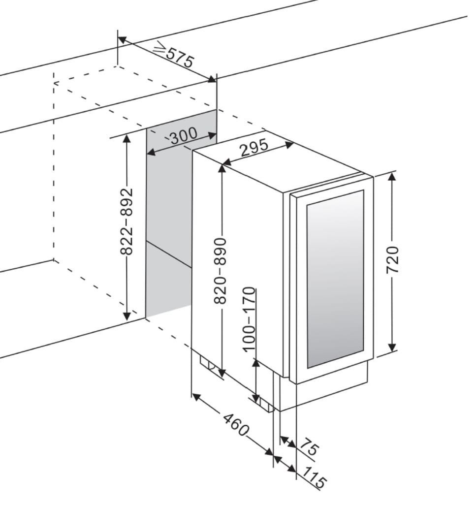 Einbau-Weinkühlschrank - WineCave 30D Powder White 