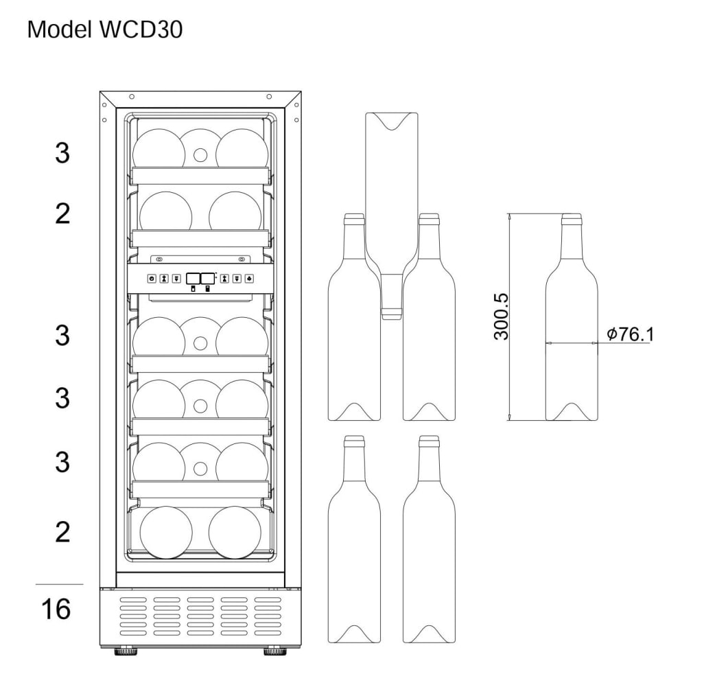 Einbau-Weinkühlschrank -  WineCave 30D Powder White