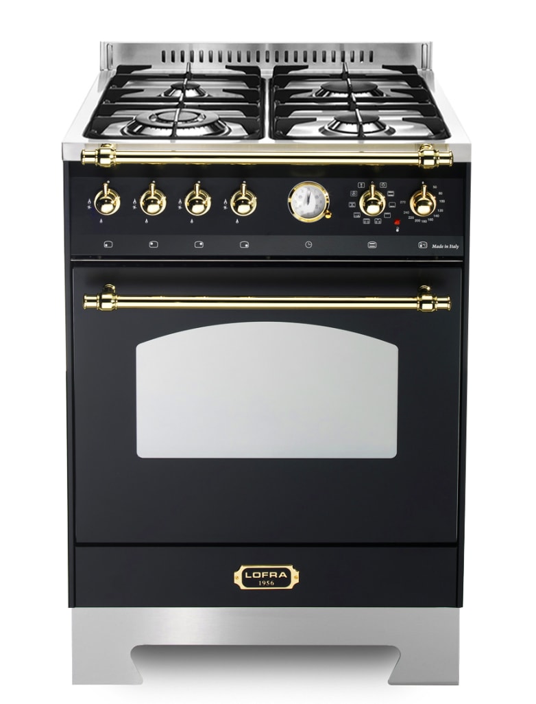 Cooker package Black/Brass - Dolce Vita 60 cm (cooker + extractor hood + splashback)