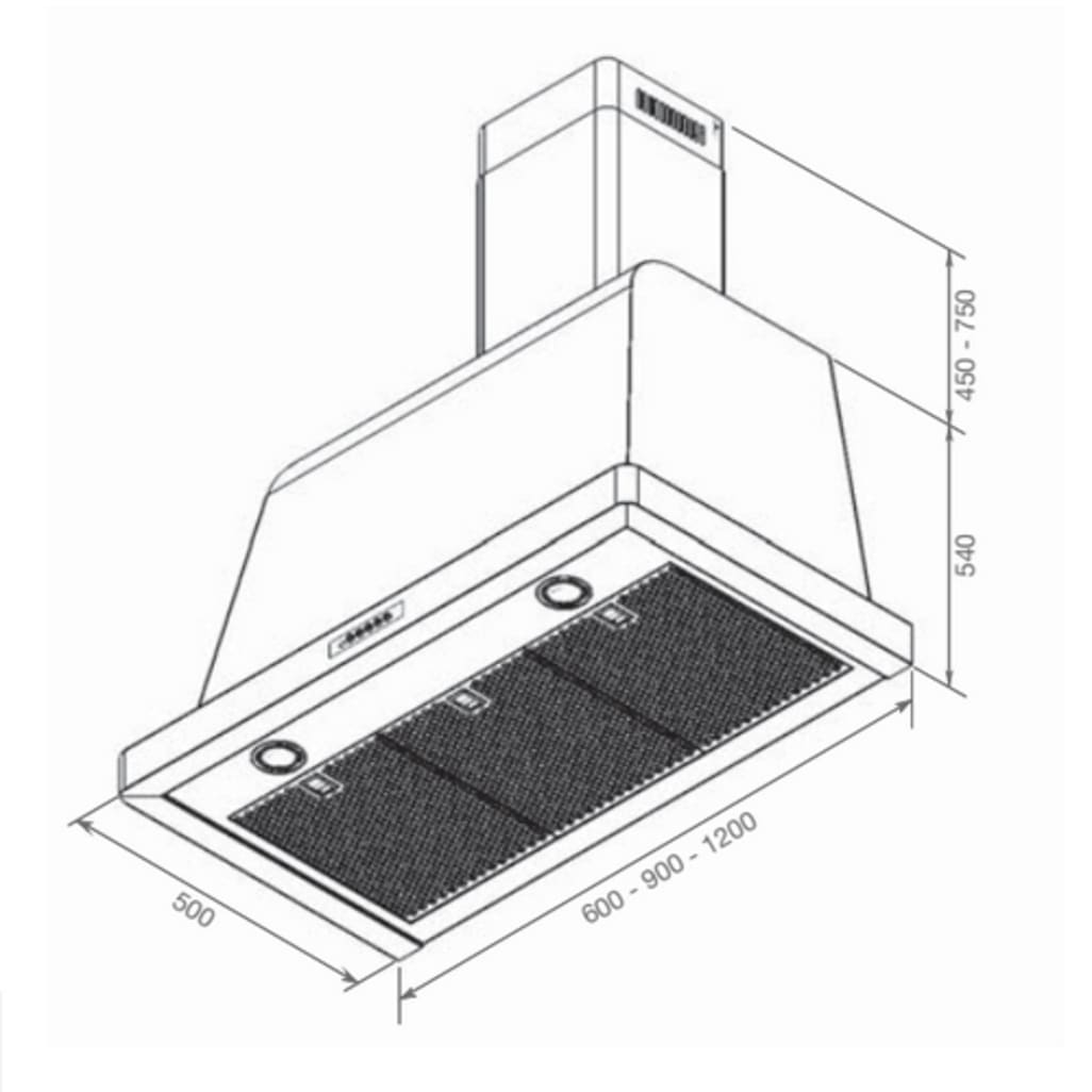 Ensemble piano de cuisson Noir/Chrome - Dolcevita 90 cm (piano de cuisson à induction + hotte + crédence)