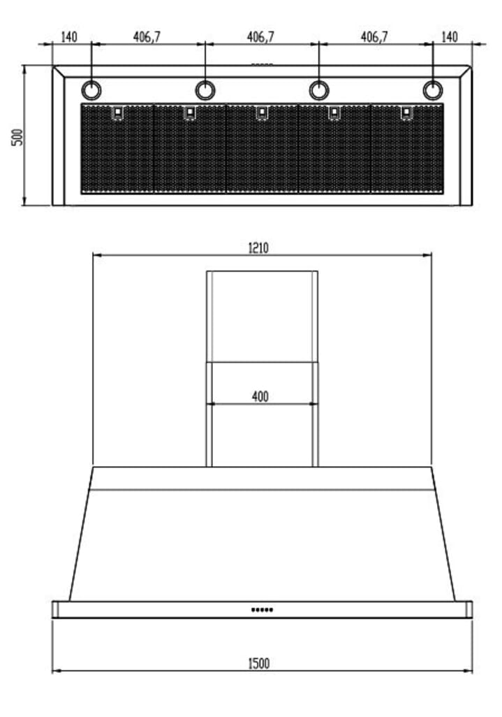 Extractor hood Dolce Vita 150 cm