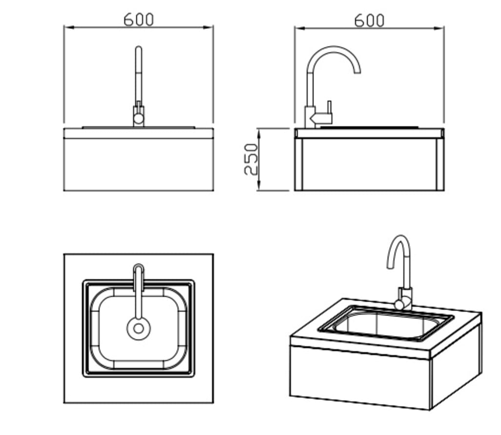 Myoutdoorkitchen - Nordic Line Stainless - 430SS - Integrated Sink module