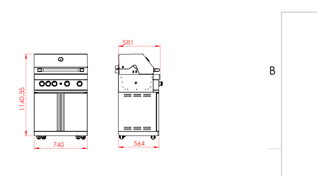 Stainless Collection - Freistehender Gasgrill mit 4 effizienten Brennern und Infrarotbrenner 