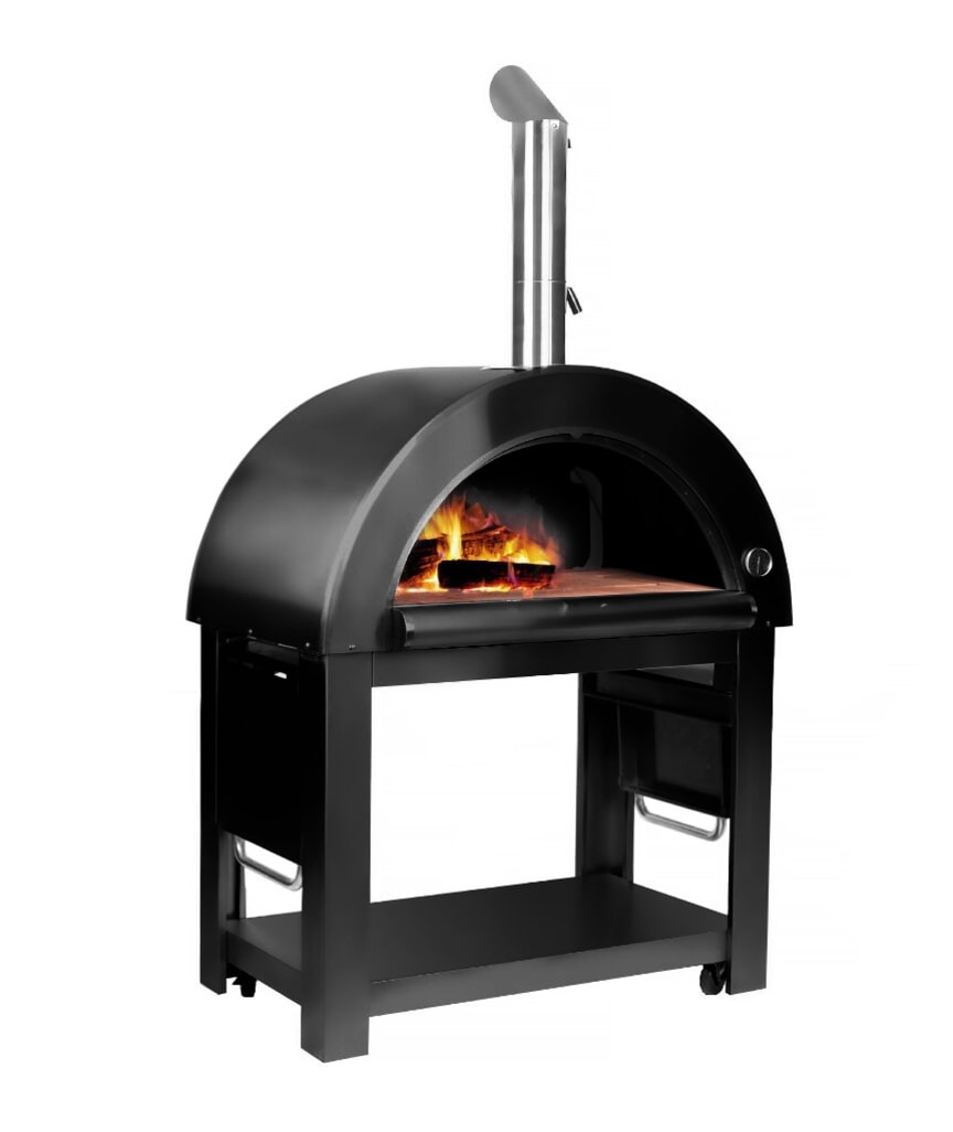 Myoutdoorkitchen - Black Collection - Puilla lämpiävä pizzauuni - Denver