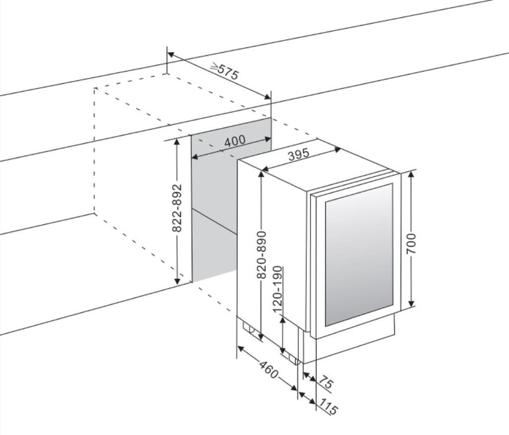 Unterbau-Weinkühlschrank - WineCave 700 40D Stainless