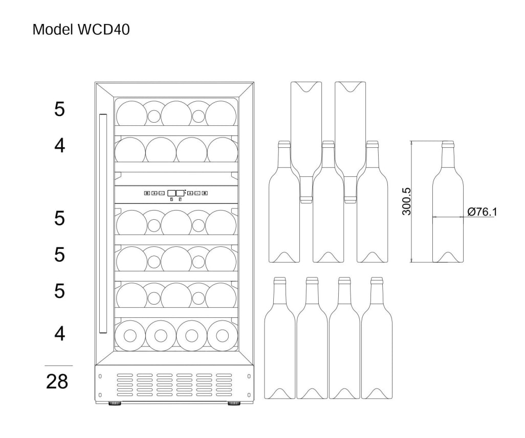 Unterbau-Weinkühlschrank - WineCave 700 40D Stainless